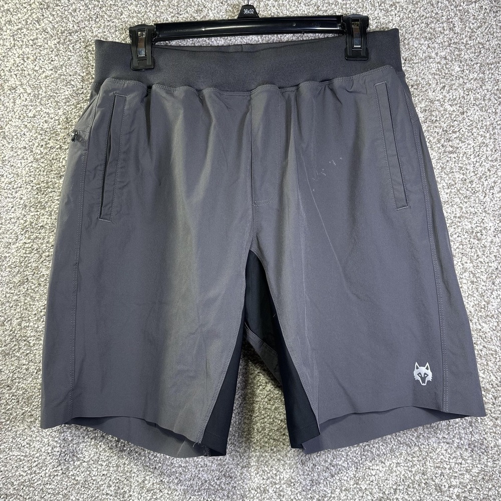 Greyson Shorts Mens Medium Gray Athletic Lined Elastic Waist Golf Training
